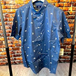 🔥 NEW George Hawaiian short sleeve shirt palm trees NWT classic fit large